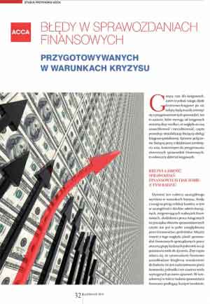 Błędy w Sprawozdaniach Finansowych Przygotowywanych w Warunkach Kryzysu